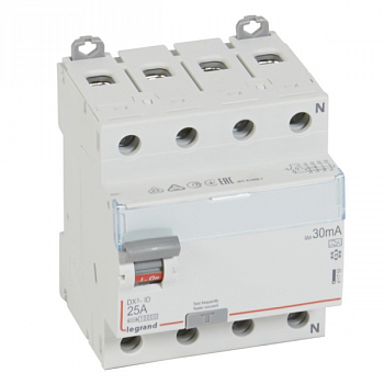 УЗО DX3 4П 30mA 25А тип A. Legrand