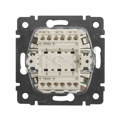 Переключатель проходной двухклавишный 10A Белый. Legrand. Valena