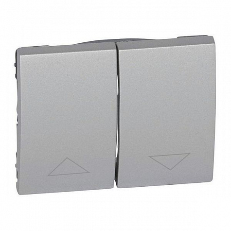 Клавиша двойная для механизмов управления рольставнями. Алюминий Legrand Galea Life