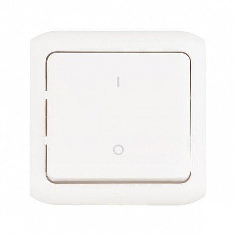 Выключатель двухполюсный 10А IP44, Белый. Legrand Quteo