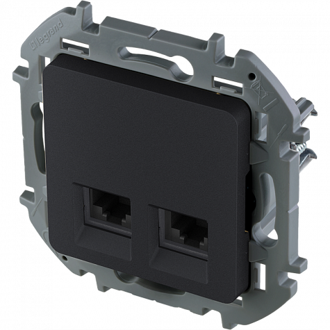 Двойная розетка RJ 45 - категория 6 - UTP - INSPIRIA - антрацит