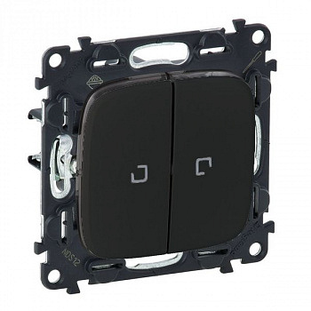Переключатель двухклавишный на 2 направления (проходной) с подсветкой. Антрацит. Valena Allure. Legrand