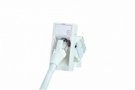 Розетка RJ 45 Программа Mosaic категория 5е UTP 1 модуль Белый