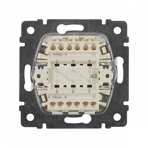 Переключатель проходной двухклавишный 10A Слоновая кость. Legrand. Valena