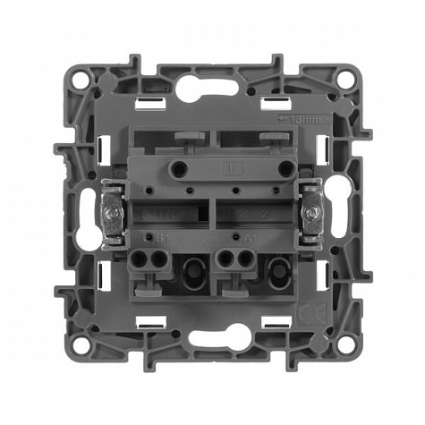 Выключатель двухклавишный 10AX 250В Антрацит. Legrand. Etika