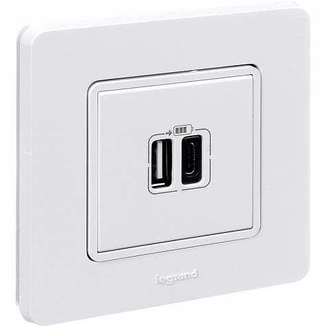 Зарядное устройство с двумя USB-разьемами A-C 240В/5В 3000мА - INSPIRIA - белый