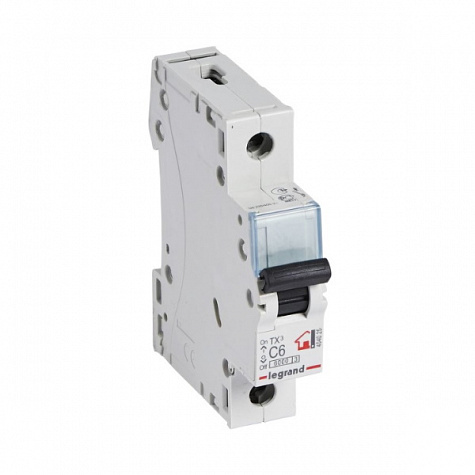 Автоматический выключатель TX3 6kA 6A 1П тип С. Legrand