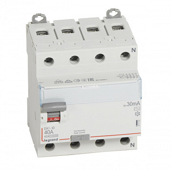 УЗО DX3 4П 30mA 40А тип AC N справ. Legrand