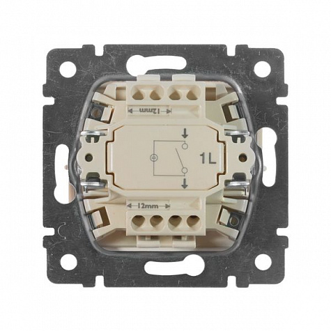 Выключатель одноклавишный 10A с подсветкой. Слоновая кость. Legrand. Valena