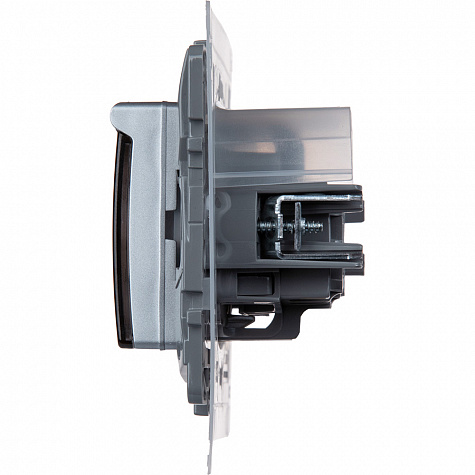 Legrand Etika Алюминий Розетка 2К+З IP44