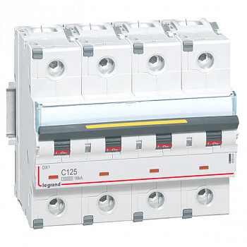 Автоматический выключатель DX3 10000 16kA 125A 4П тип С. Legrand