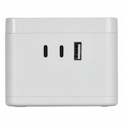 DOMINIC Удлинитель Qi10Вт У02К 1,3м 3х1мм2 USB A+C Белый