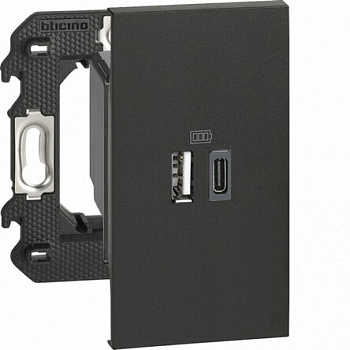 Зарядное устройство USB Стандарт A-С 3000мА 2 модуля Цвет Черный LIVING NOW