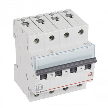 Автоматический выключатель TX3 6kA 50A 4П тип В. Legrand