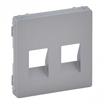 Лицевая панель для аудиорозетки с пружинными зажимами двойной. Алюминий. Legrand Valena LIFE арт 755372