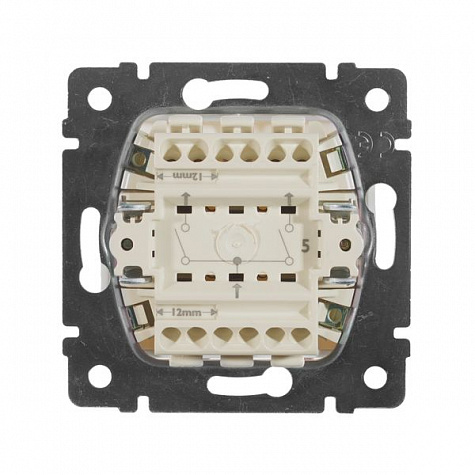 Выключатель двухклавишный 10AX 250В. Белый. Legrand. Valena