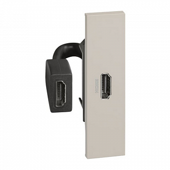 Розетка HDMI с предварительным подключением 1 модуль Цвет Песочный LIVING NOW