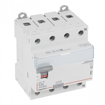 УЗО DX3 4П 500mA 63А тип AC N справ. Legrand