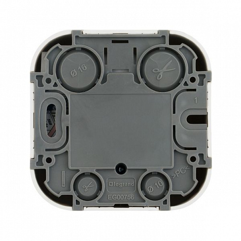 Адаптер для 1 или 2 розеток RJ45 Keystone. Белый. Legrand Quteo