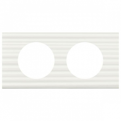 Рамка 2 поста Corian Белый Рельеф. Legrand Celiane