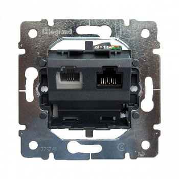 Телефонная розетка VDI двойная RJ45/RJ11 коннектор категории 6 UTP. Legrand Galea Life арт 775781