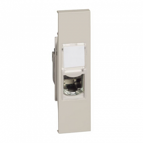 Розетка компьютерная RJ45 cat6 UTP 1 модуль Цвет Песочный LIVING NOW