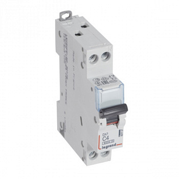 Автоматический выключатель DX3 6000 10kA 4A 1П+N тип C. Legrand