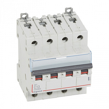 Автоматический выключатель DX3 10000 16kA 13A 4П тип С. Legrand