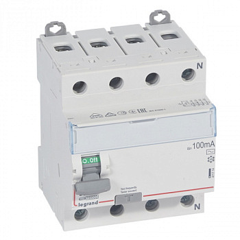 УЗО DX3 4П 100mA 63А тип AC N справ. Legrand арт 411714
