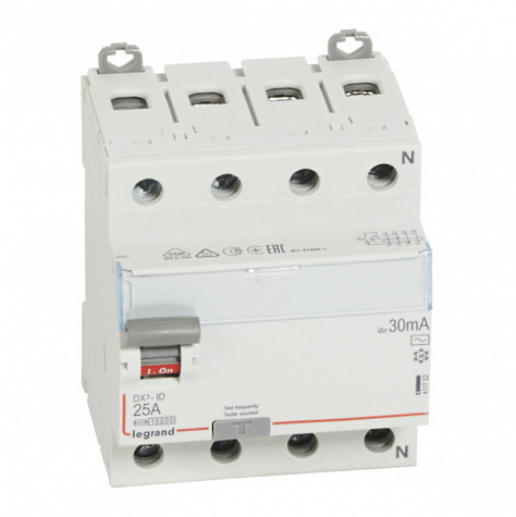 УЗО DX3 4П 30mA 25А тип AC N справ. Legrand