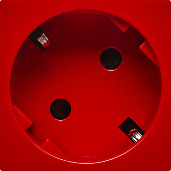 Розетка 2К+З винтовые зажимы со шторками 45° стандарт Mosaic Красный
