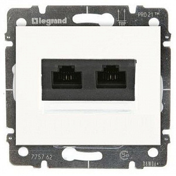Розетка компьютерная двойная RJ 45 UTP категории 5е, винтовые клеммы Galea Life-Белый