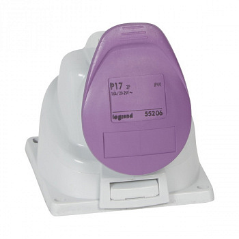 Накладная розетка IP44 20/25В 16A 2 контакта P17 Tempra Pro. Legrand арт 055206