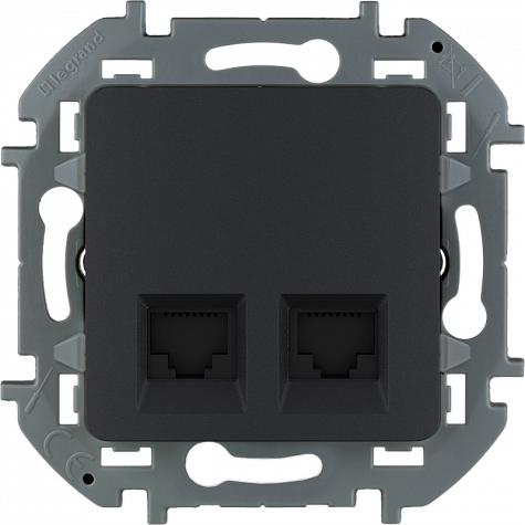 Двойная розетка RJ 45 - категория 6 - UTP - INSPIRIA - антрацит