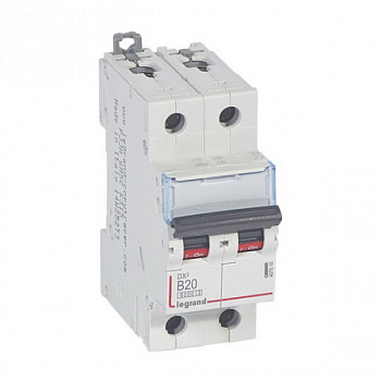 Автоматический выключатель DX3 6000 10kA 20A 2П тип В. Legrand