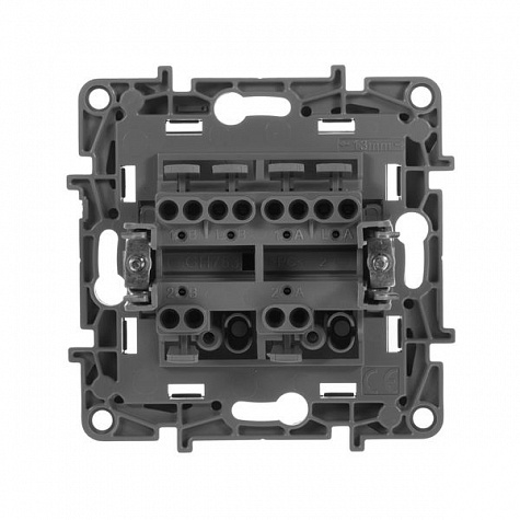 Переключатель проходной двухклавишный 10A Антрацит. Legrand. Etika