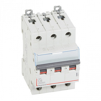 Автоматический выключатель DX3 10000 16kA 6A 3П тип С. Legrand