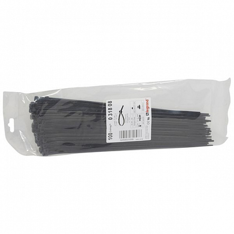 Кабельный хомут Colring 4,6х280 пакет 100 шт. Черный. Legrand