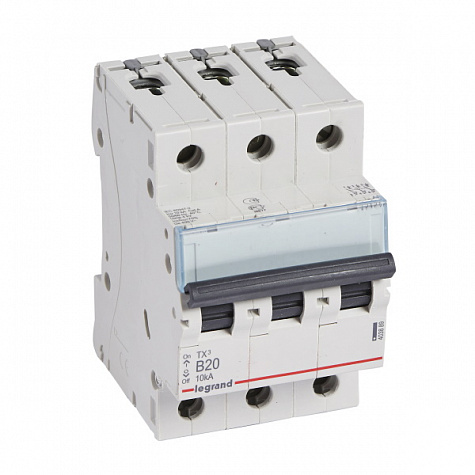 Автоматический выключатель TX3 10kA 20A 3П тип В. Legrand
