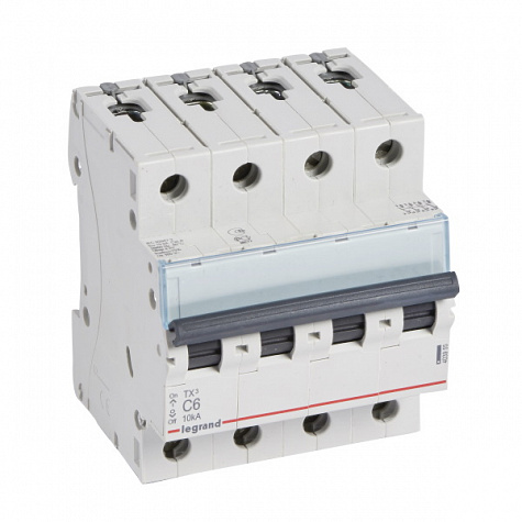 Автоматический выключатель TX3 10kA 6A 4П тип С. Legrand
