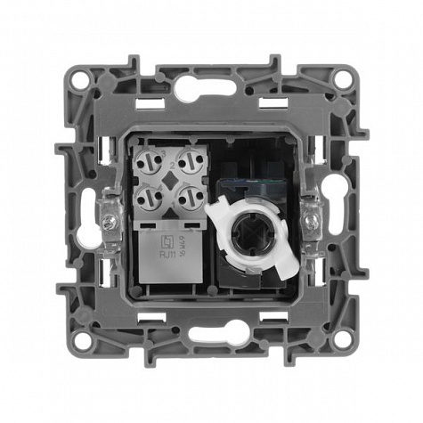 Розетка телефон/интернет RJ11/RJ45 UTP кат.5 Антрацит. Legrand. Etika