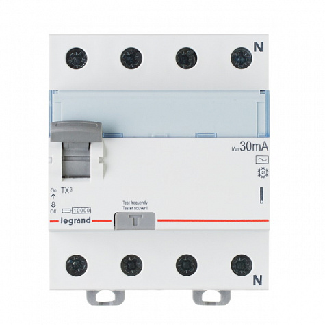УЗО TX3 4П 30mA 63А тип AC. Legrand
