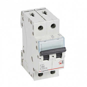 Автоматический выключатель TX3 6kA 6A 2П тип В. Legrand