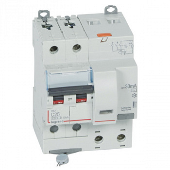 Дифференциальный автомат DX3 30mA 25A 2П Тип AC 4 мод. Legrand