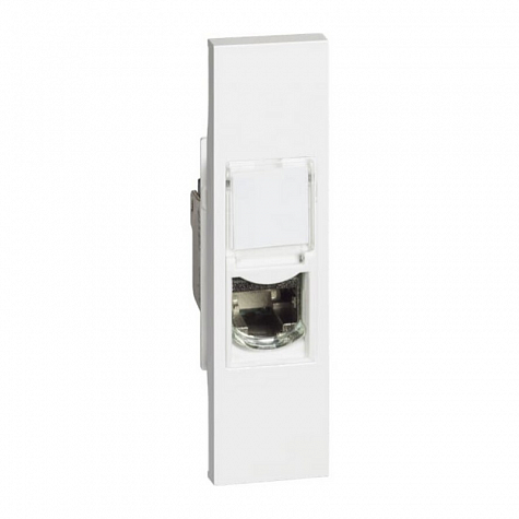 Розетка компьютерная RJ45 cat6 UTP 1 модуль Цвет белый LIVING NOW