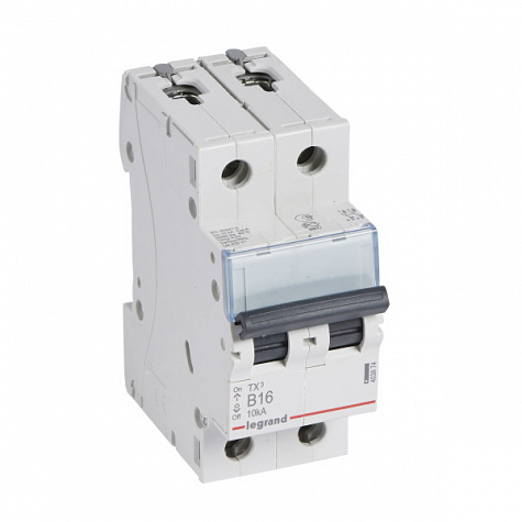 Автоматический выключатель TX3 10kA 16A 2П тип В. Legrand