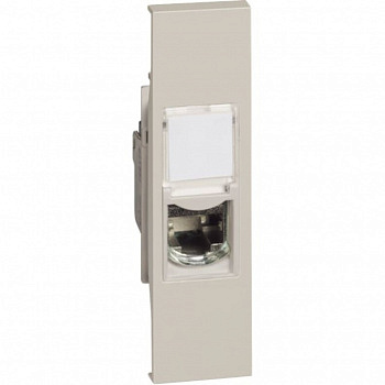 Розетка компьютерная RJ45 cat6 STP 1 модуль Цвет Песочный LIVING NOW