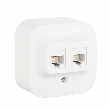 Розетка компьютерная двойная 2XRJ45 UTP кат.5е Белый. Legrand Quteo