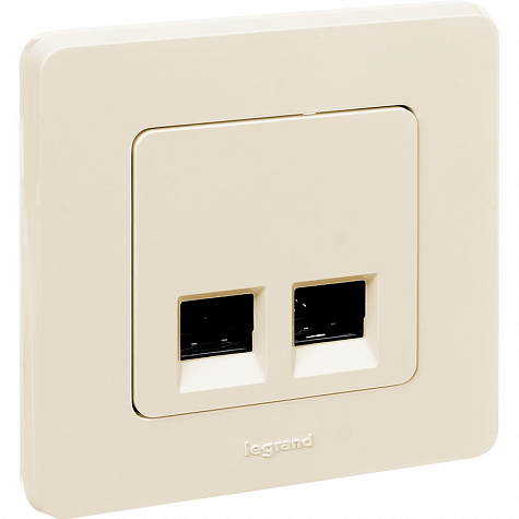 Двойная розетка RJ 45 - категория 6 - UTP - INSPIRIA - слоновая кость