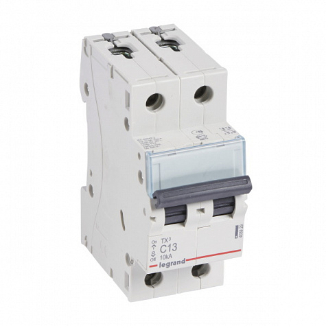 Автоматический выключатель TX3 10kA 13A 2П тип С. Legrand